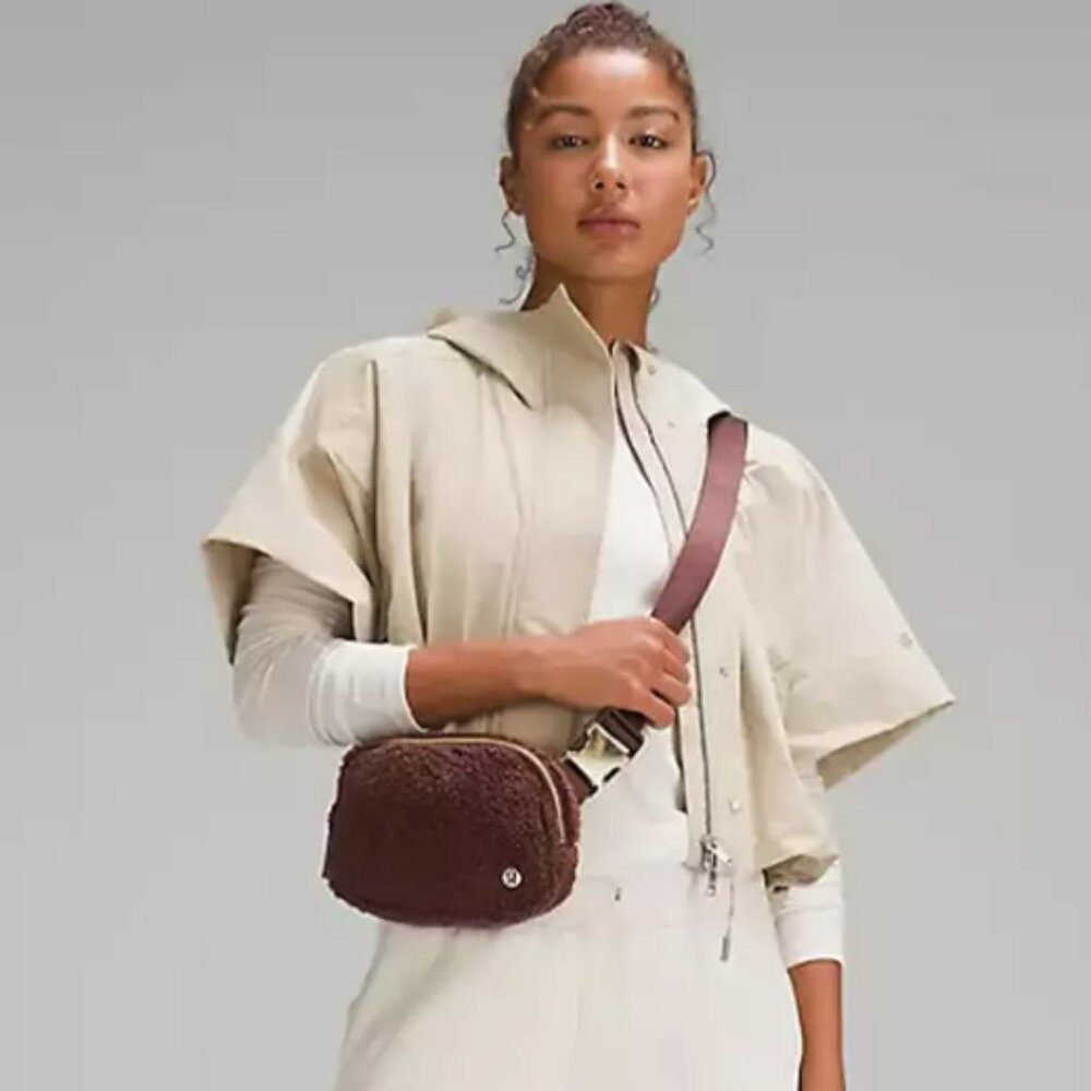 Lululemon Athletica Everywhere Belt Bag Fleece Fuzzy Cozy Crossbody Brown $68.00